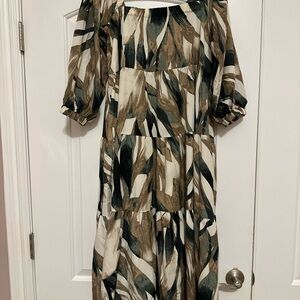 Elegant Multicolor Patterned Dress